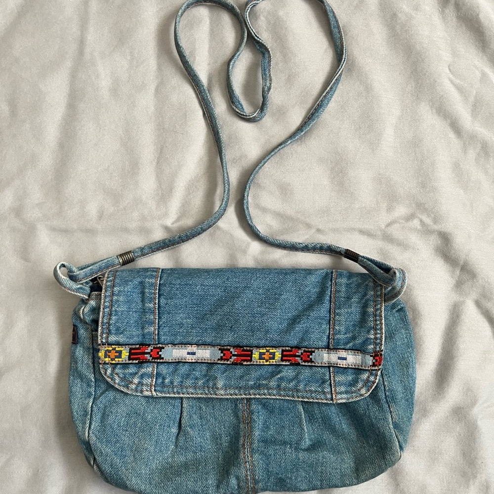 Y2K Shane Denim Crossbody Bag with  Strap